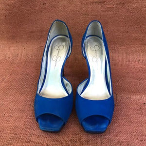 Royal Blue Suede Heels